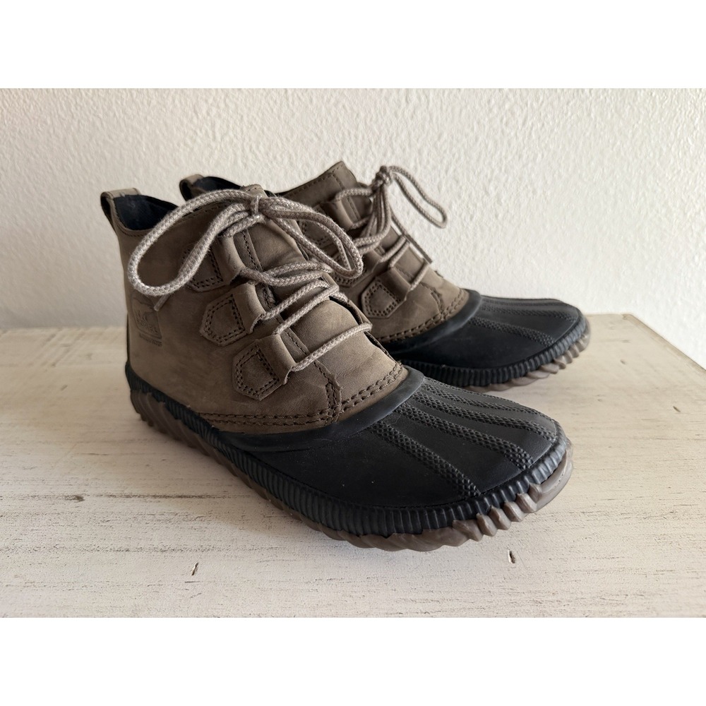 Sorel Out N About Major Full Grain Leather Waterproof Rain Snow Duck Boot Sz 8